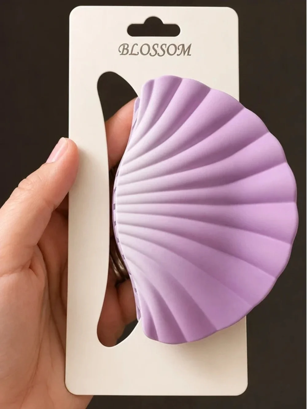 Blossom Lavender Seashell Claw Hair Clip